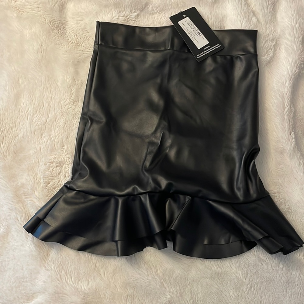 brand new faux leather skirt with tags
